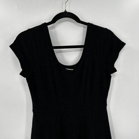 ANTHROPOLOGIE Maeve Black Regina Knit Scoop Neck Short Sleeve Mini Dress Size XS - Picture 6 of 9